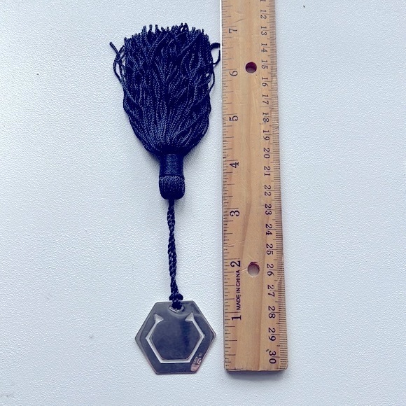 Vintage Sterling Silver Book Mark with Blue Tassel - Picture 6 of 6